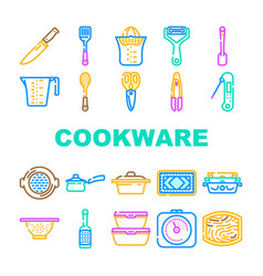 Kitchen Cooking Cookware Utensil Icons Set