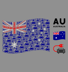 Waving Australia Flag Pattern Electric Car