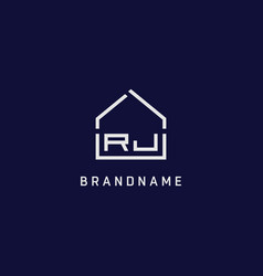 Initial Letter Rj Roof Real Estate Logo Design