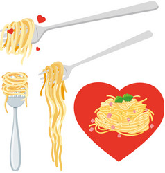 Spaghetti Pasta And Fork Isolated