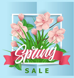 Spring Sale Lettering In Frame With Flowers