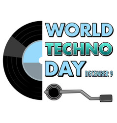 World Techno Day Text Banner Design