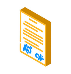 Contract Paper Document Isometric Icon