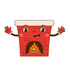 Hand Drawn Red Fireplace Character With Eyes