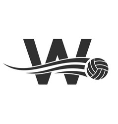 Letter W Volleyball Logo Design For Volley Ball