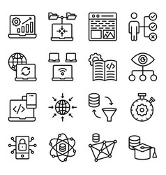 Pack Of System Coding Line Icons