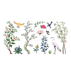 Chinoiserie Birds And Plants Traditional Japanese