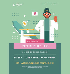 Flat Design Dental Clinic Poster Template