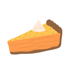 Slice Of Pumpkin Pie With Whipped Cream