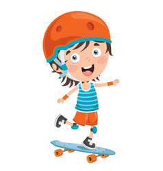 Child Skateboarding Outside