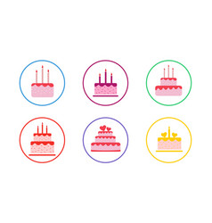 Colorful Cake Icon Set