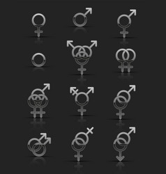 Set Of Silver Sexuality Icons