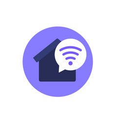 Wi-fi In A House Icon Flat