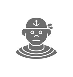 Boatswain Sailor Pirate Grey Icon Isolated