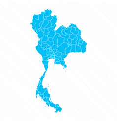 Flat Design Map Of Thailand With Details