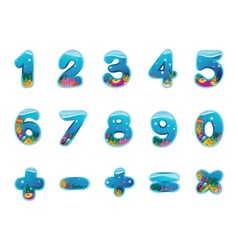 Basic numbers cartoon characters set Royalty Free Vector