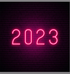 2023 Neon Sign Bright Pink Numbers Signboard