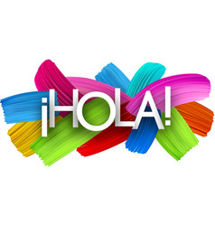 Hello At Spanish Paper Word Sign With Colorful