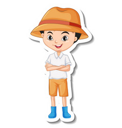 Asian Boy Cartoon Character Sticker