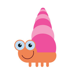 Funny Snail With Pink Spiral Shell