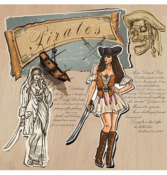 Pirates - Women Hand Drawn And Mixed Media