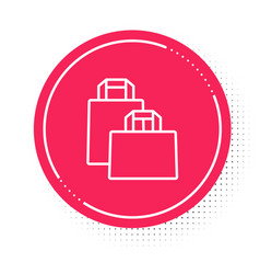 White Line Paper Shopping Bag Icon Isolated On