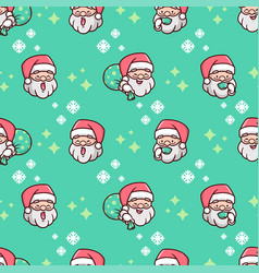 Happy Face Santa Claus Head Christmas Seamless Pat