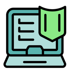 Laptop Vpn Access Icon Flat