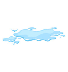 Water Spill Puddle Blue Liquid Shape In Flat