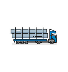 Trailer Truck Long Vehicle Isolated Outline Icon