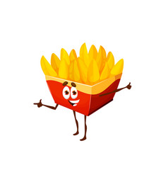 Cartoon Fried Potato Wedges Character Fast Food