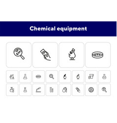 Chemical Equipment Line Icon Set