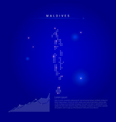 Maldives Illuminated Map With Glowing Dots Dark