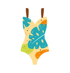 With Cartoon Colored Swimsuit Isolated