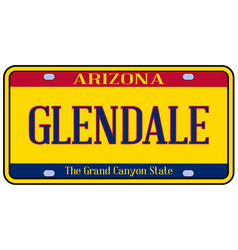 Arizona Glendale State License Plate