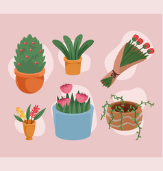 Florist Decorations Six Icons