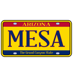 Arizona Mesa State License Plate