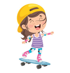 Child Skateboarding Outside