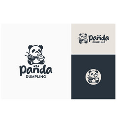 Panda Eats Dimsum Dumpling Asian Restaurant Logo