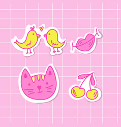 Set Of Cartoon Kawaii Sticker