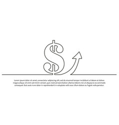 Simple Continuous Line Design Of Money And Up