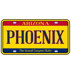 Arizona Phoenix State License Plate