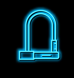 Lock For Safe Bike Neon Glow Icon