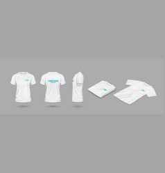 White Mockup T-shirts Realistic Set