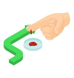 Blood Analysis Icon Isometric Finger With