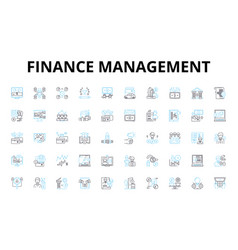 Finance Management Linear Icons Set Budgeting