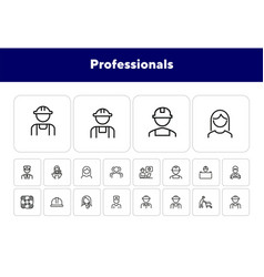 Professionals Line Icon Set