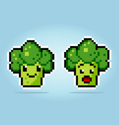 8 Bit Pixel Broccoli Characters Vegetable Game