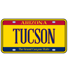 Arizona Tucson State License Plate