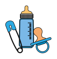 Baby Milk Bottle With Pacifier And Clothespin